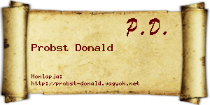 Probst Donald névjegykártya